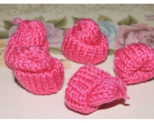 Шапочка вязаная 35*35мм, цв. фукси - 1 шт.