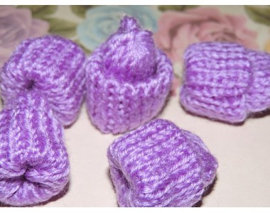 Шапочка вязаная 35*35мм, цв. фиолетовый - 1 шт.