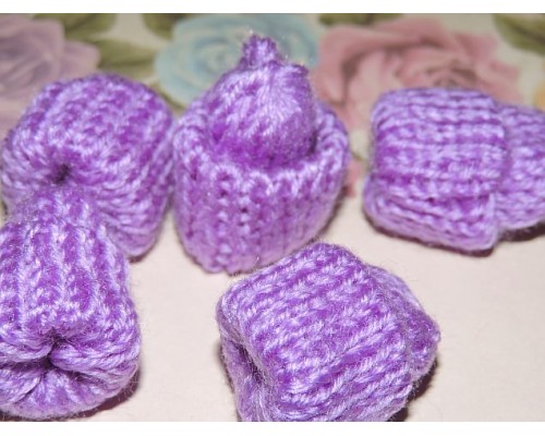 Шапочка вязаная 35*35мм, цв. фиолетовый - 1 шт.