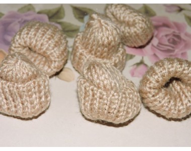 Шапочка вязаная 35*35мм, цв. светло-коричневый - 1 шт.