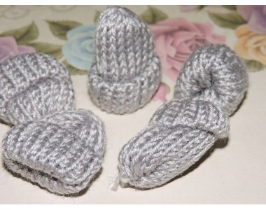 Шапочка вязаная 35*35мм, цв. серый - 1 шт.