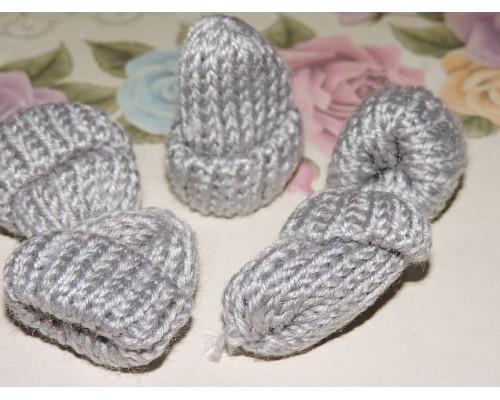 Шапочка вязаная 35*35мм, цв. серый - 1 шт.