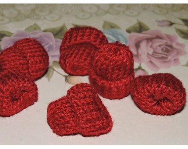 Шапочка вязаная 35*35мм, цв. бордовый - 1 шт.