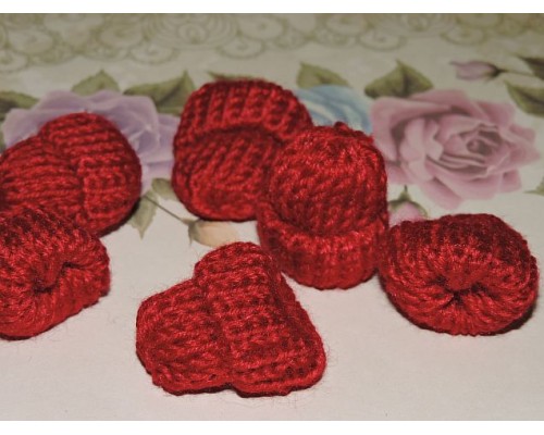 Шапочка вязаная 35*35мм, цв. бордовый - 1 шт.