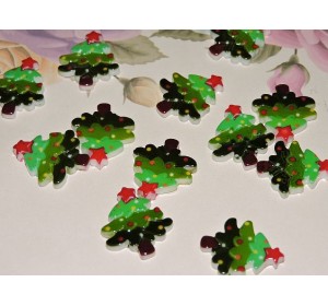 Кабошон "Елочка со звездой" 21*19 мм - 1шт