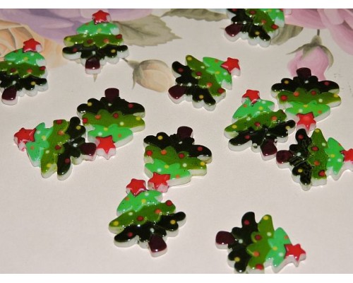 Кабошон "Елочка со звездой" 21*19 мм - 1шт
