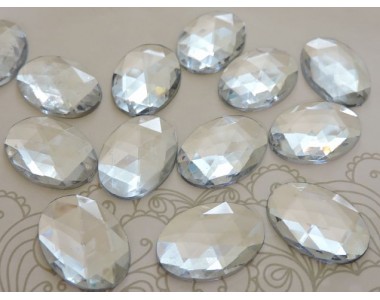 Страза граненая "Овал" 18*25мм - 1 шт