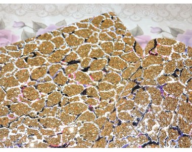 Козжам "Пайетки-узор",  цв. золото 232-142 Кожзам декоративный