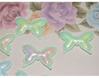 Патч кожзам "Бабочка" 4*3 см, цв. мятный - 1 шт