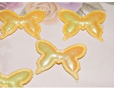 Патч кожзам "Бабочка" 4*3 см, цв. желтый - 1 шт