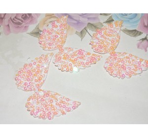 Патч с пайетками "Крылья" 5,7*4,3 см, цв.  бледно-сиреневый - 1 шт