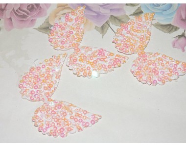 Патч с пайетками "Крылья" 5,7*4,3 см, цв.  бледно-сиреневый - 1 шт
