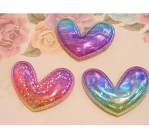Патч голографик "Сердце" 5,5*4.5 см ассорти - 1шт