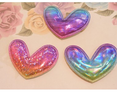 Патч голографик "Сердце" 5,5*4.5 см ассорти - 1шт