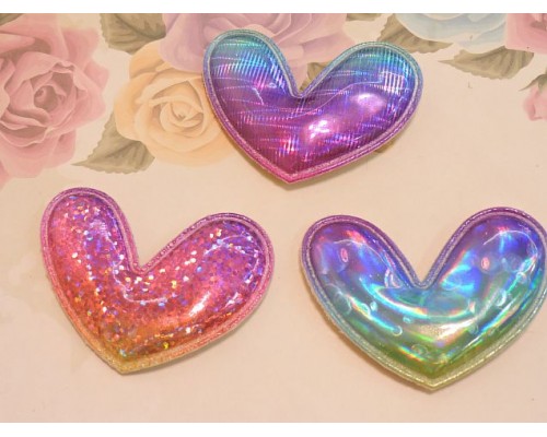 Патч голографик "Сердце" 5,5*4.5 см ассорти - 1шт