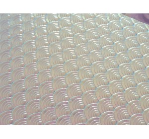 Кожзам " Чешуя", цв. светло-фиолетовый хамелеон