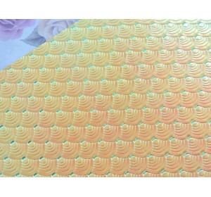 Кожзам " Чешуя", цв. золотой хамелеон