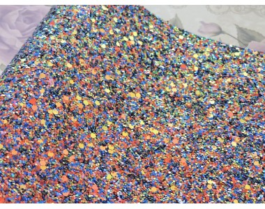 Кожзам "Пайетки", цв. мультиколор 1 232-194 Кожзам декоративный