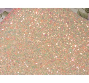 Кожзам "Пайетки", цв.  персиковый