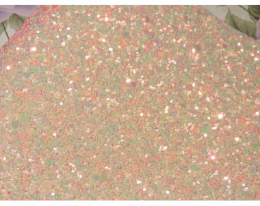 Кожзам "Пайетки", цв.  персиковый