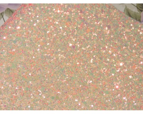 Кожзам "Пайетки", цв.  персиковый