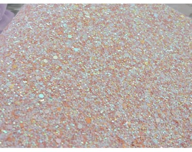 Кожзам "Пайетки", цв.  светло-персиковый