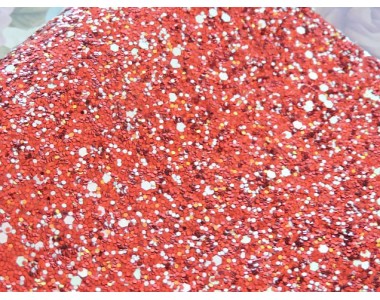 Кожзам "Пайетки", цв. красный 232-135 Кожзам декоративный