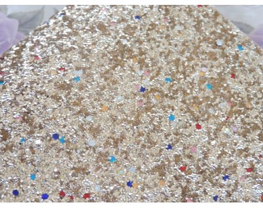 Кожзам "Пайетки цветные", цв. темно-бежевый 232-155 Кожзам декоративный