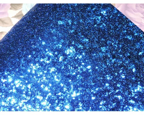 Кожзам "Пайетки ", цв. синий