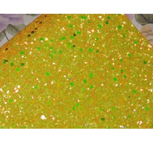 Кожзам "Пайетки ", цв.  желтый