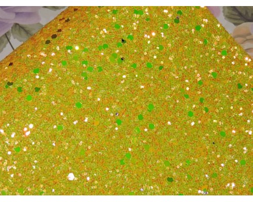 Кожзам "Пайетки ", цв.  желтый