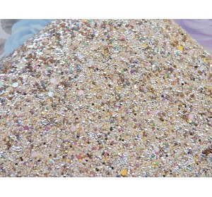 Кожзам " Пайетки". цв. светлое-золото