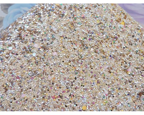 Кожзам " Пайетки". цв. светлое-золото