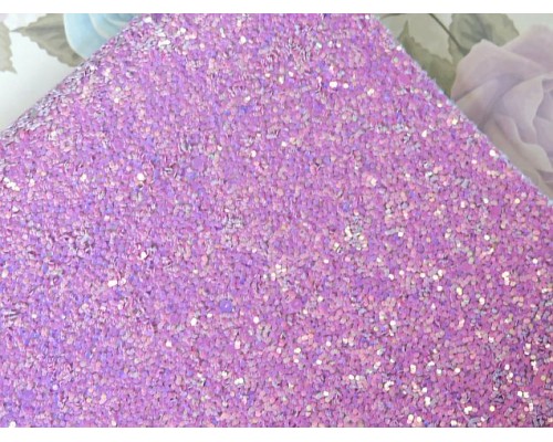 Кожзам " Пайетки". цв. сиреневый