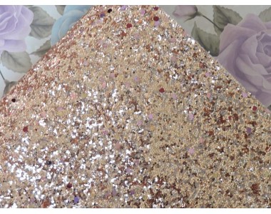 Кожзам " Пайетки". цв. светло-коричневый 232-210 Кожзам декоративный