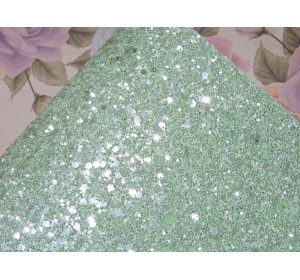 Кожзам " Пайетки пастель". цв. мятный