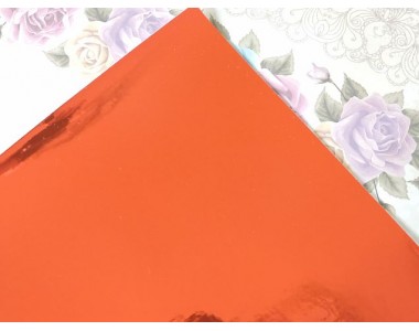 Кожзам "Зеркальный", цв. красный