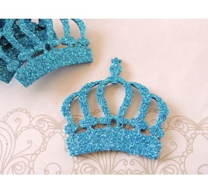 Заготовка "Корона 7" 5*5 см, цв. бирюзовый - 1 шт