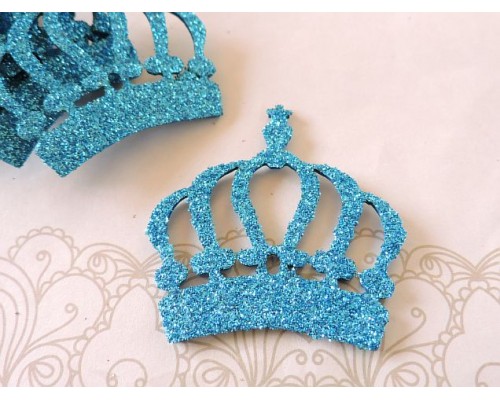 Заготовка "Корона 7" 5*5 см, цв. бирюзовый - 1 шт