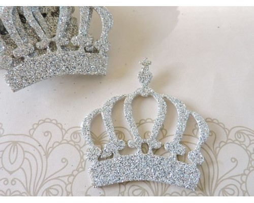 Заготовка "Корона 7" 5*5 см, цв. серебро - 1 шт