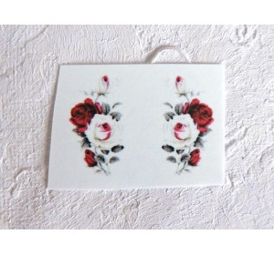 Термонаклейка "Розы" высота - 2,5 см (пара)