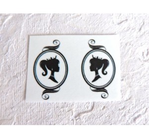 Термонаклейка "Принцесса в рамке" высота - 2,5 см (пара)