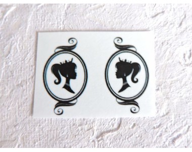 Термонаклейка "Принцесса в рамке" высота - 2,5 см (пара)