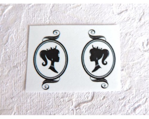 Термонаклейка "Принцесса в рамке" высота - 2,5 см (пара)