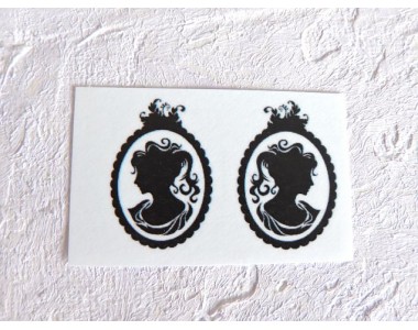 Термонаклейка "Камея" высота - 2,5 см (пара)