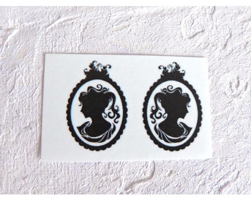 Термонаклейка "Камея" высота - 2,5 см (пара)