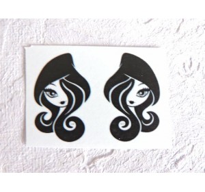 Термонаклейка "Девушка" высота - 2,5 см (пара)