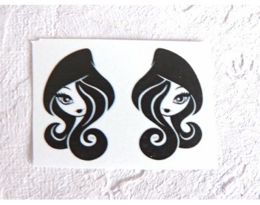 Термонаклейка "Девушка" высота - 2,5 см (пара)