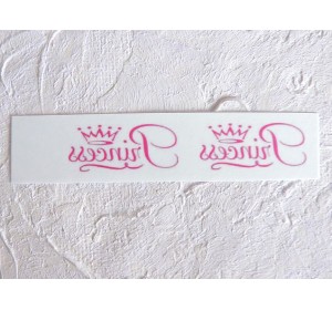 Термонаклейка "Принцесса-розовый" высота - 1,5 длина 3,0 см (пара)