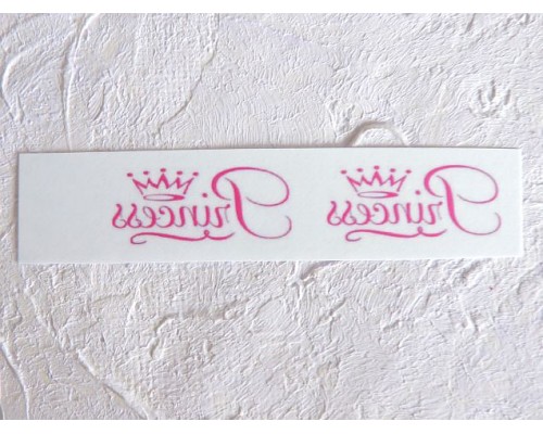 Термонаклейка "Принцесса-розовый" высота - 1,5 длина 3,0 см (пара)